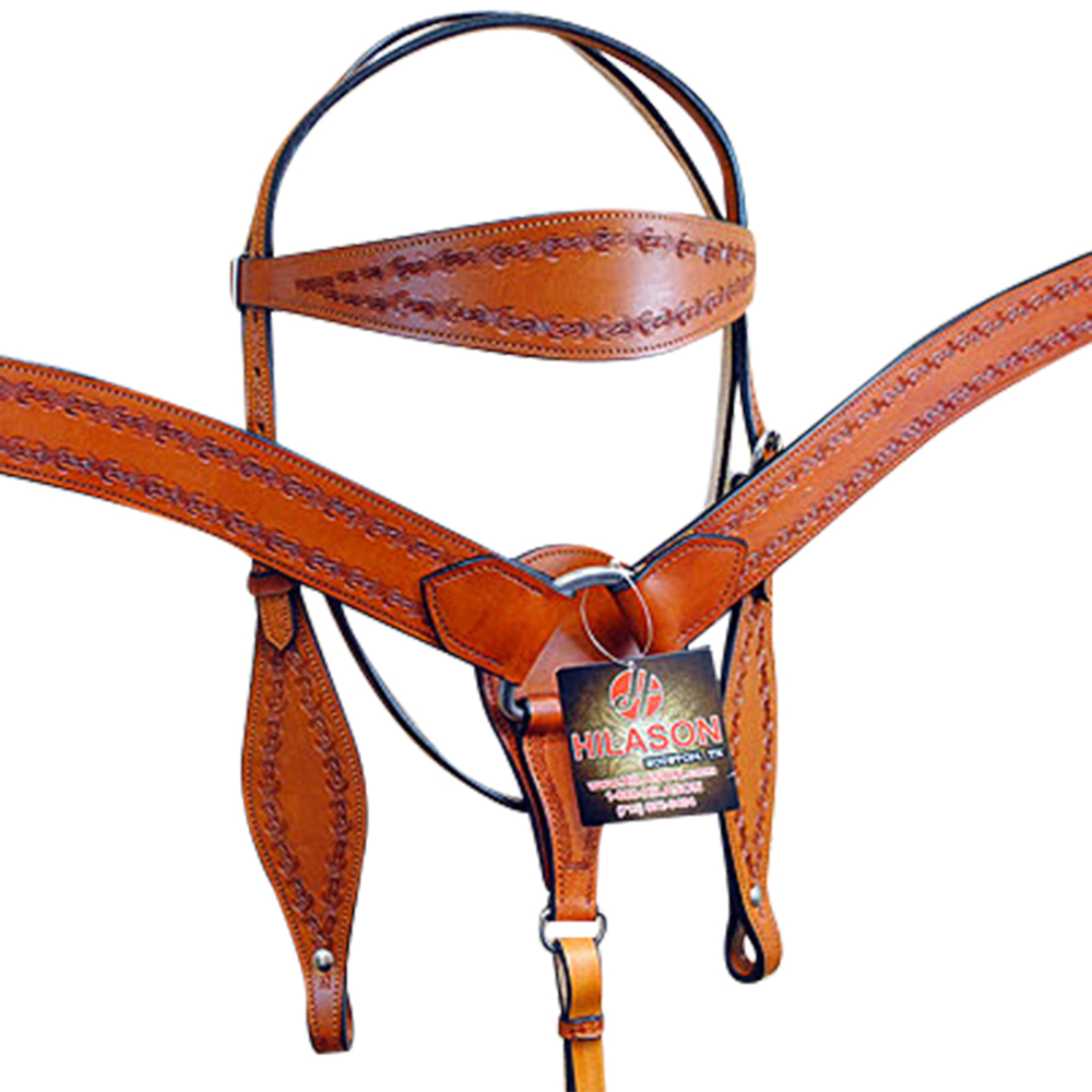 BH HILASON Western Horse Headstall Breast Collar Set Tack Genuine American - Picture 47 of 247