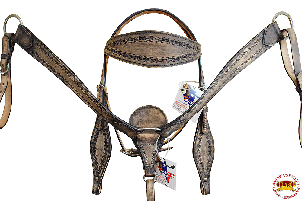 BH HILASON Western Horse Headstall Breast Collar Set Tack Genuine American - Picture 31 of 247