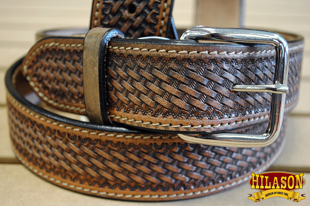 U05DB HILASON HANDMADE HEAVY DUTY WESTERN WORK LEATHER MENS GUN