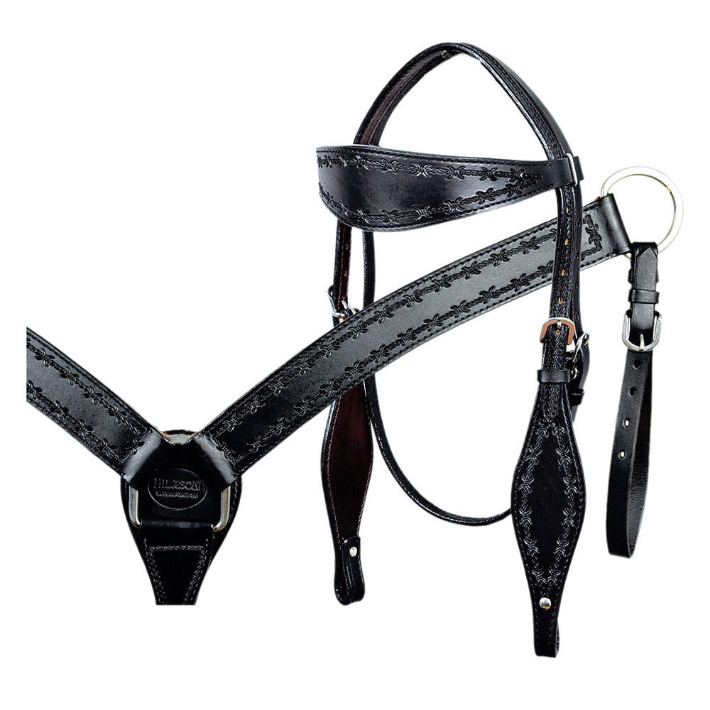 BH HILASON Western Horse Headstall Breast Collar Set Tack Genuine American - Picture 9 of 247