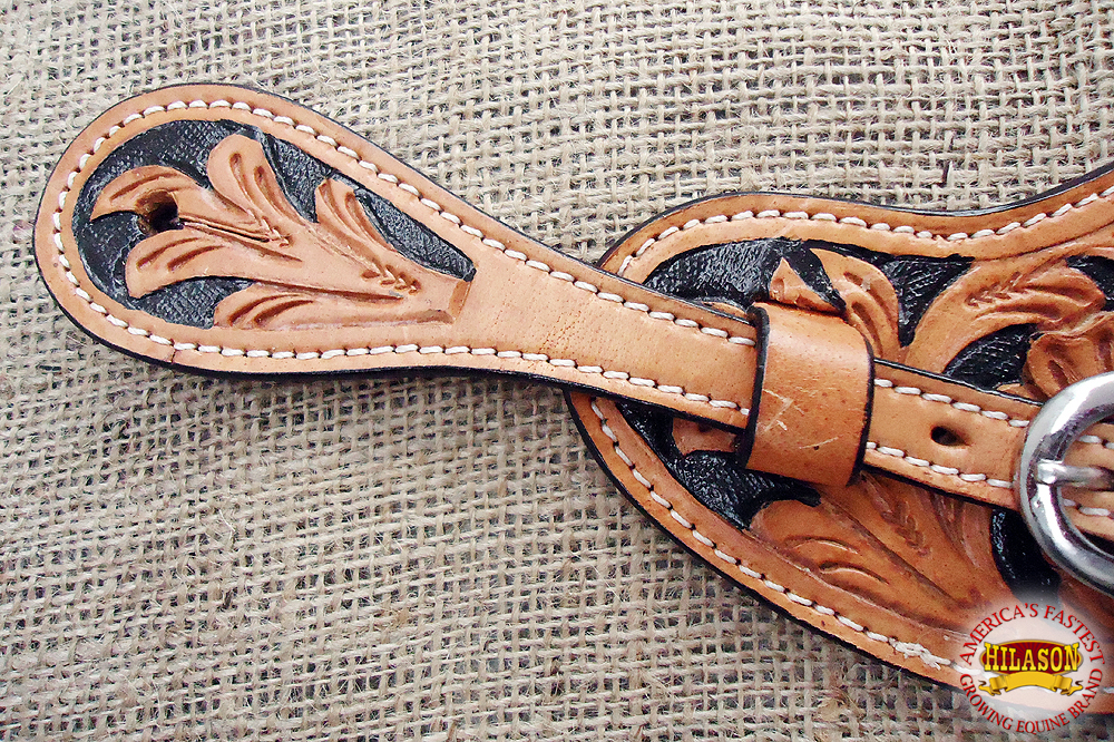 Leather Spur Strap Western Light Oil Black Hilason U-S109