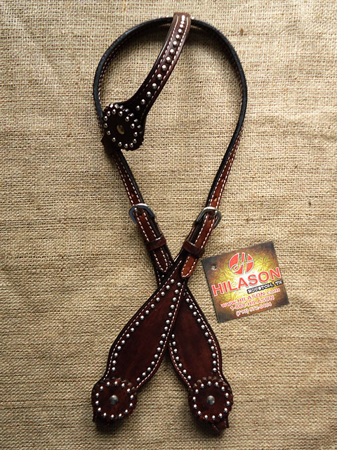 C-9-HS Western Horse One Ear Headstall Tack Bridle American Leather Brown