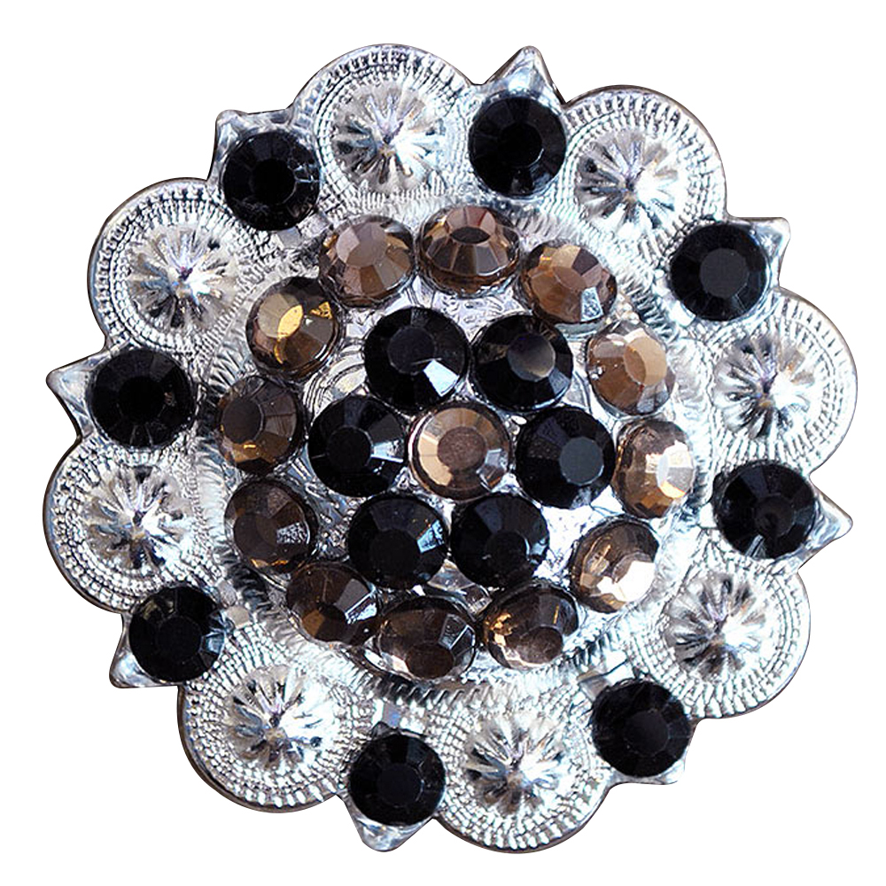 WESTERN HORSE SADDLE TACK RHINESTONE CRYSTAL BERRY CONCHO 1 inch screw back 