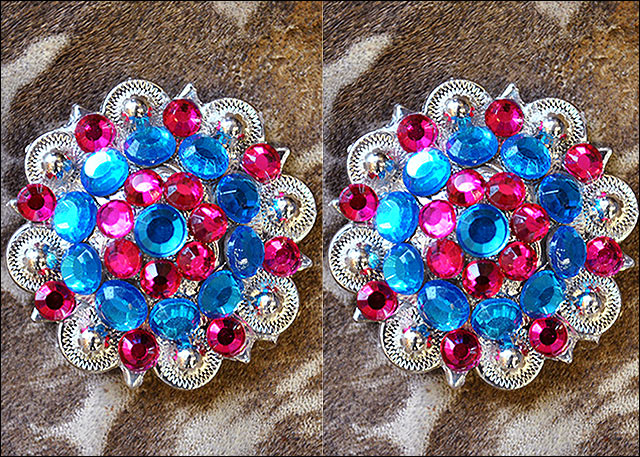 Conchos Berry Vidrio Estrás Artesanal 78HS Bling 1,5" Silla de montar de caballo Tack Western - Imagen 105 de 181