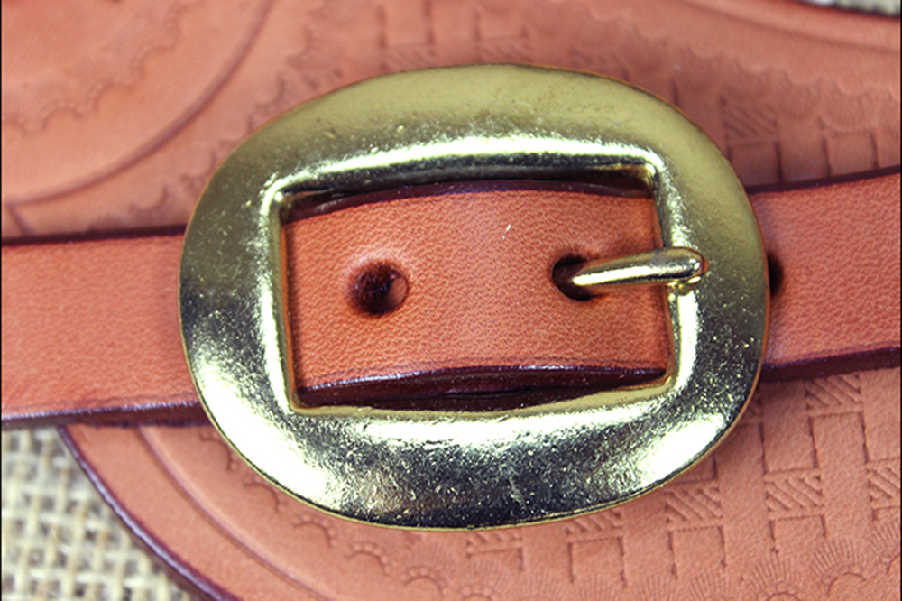 C-9CHN Hilason 5//8In Chestnut Leather Cowboy Spur Strap Shaped Cut Silver Hardwa