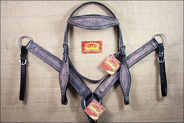 BH HILASON Western Horse Headstall Breast Collar Set Tack Genuine American - Picture 28 of 247