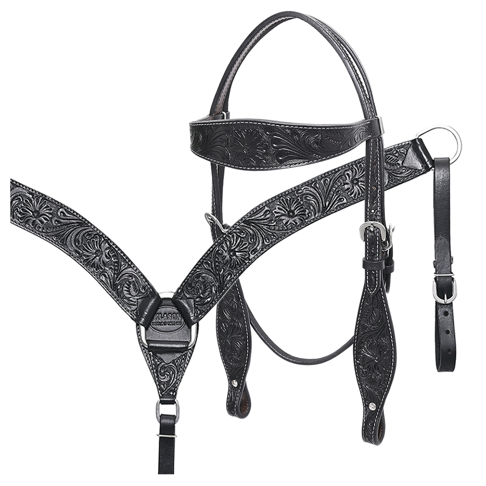 BH HILASON Western Horse Headstall Breast Collar Set Tack Genuine American - Picture 123 of 247