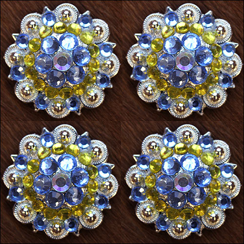 19HS 1.25 In Hilason Horse Saddle Tack Western Conchos Berry Glass Rhinestone - Picture 174 of 289