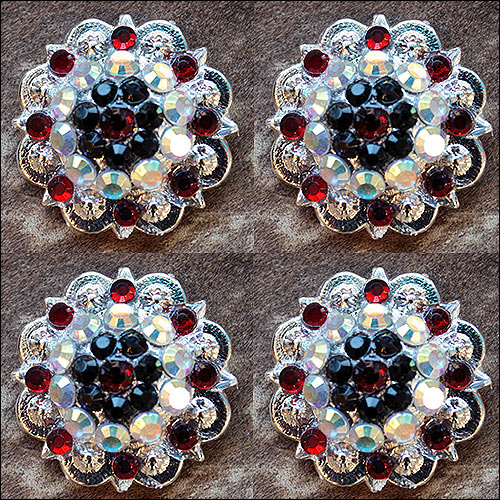 19HS 1.25 In Hilason Horse Saddle Tack Western Conchos Berry Glass Rhinestone - Picture 180 of 289