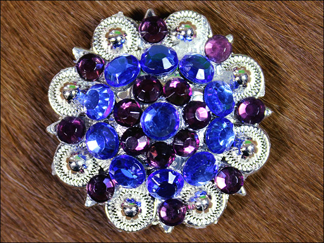 19HS 1.25 In Hilason Horse Saddle Tack Western Conchos Berry Glass Rhinestone - Picture 97 of 289