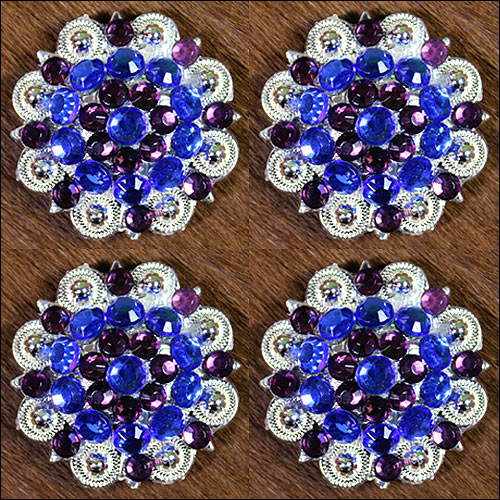 19HS 1.25 In Hilason Horse Saddle Tack Western Conchos Berry Glass Rhinestone - Picture 99 of 289