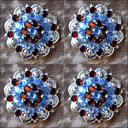 19HS 1.25 In Hilason Horse Saddle Tack Western Conchos Berry Glass Rhinestone - Picture 39 of 289