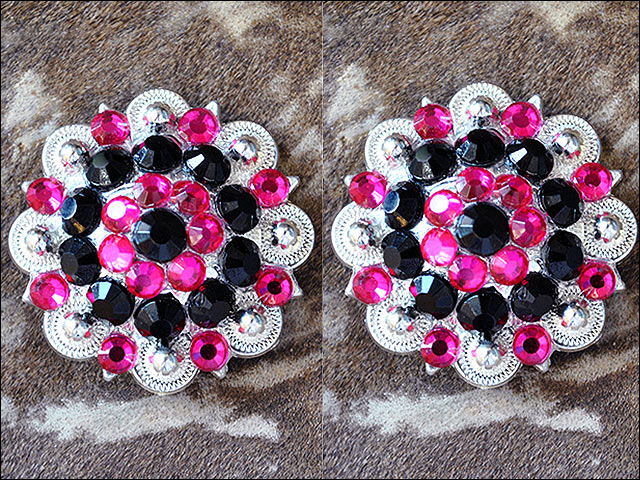 19HS 1.25 In Hilason Horse Saddle Tack Western Conchos Berry Glass Rhinestone - Picture 77 of 289