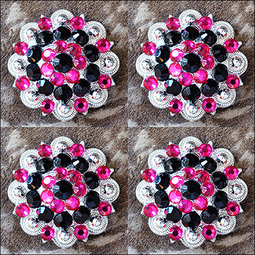 19HS 1.25 In Hilason Horse Saddle Tack Western Conchos Berry Glass Rhinestone - Picture 78 of 289