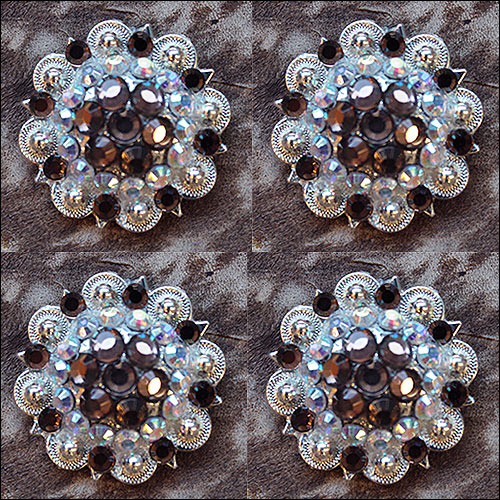 19HS 1.25 In Hilason Horse Saddle Tack Western Conchos Berry Glass Rhinestone - Picture 125 of 289