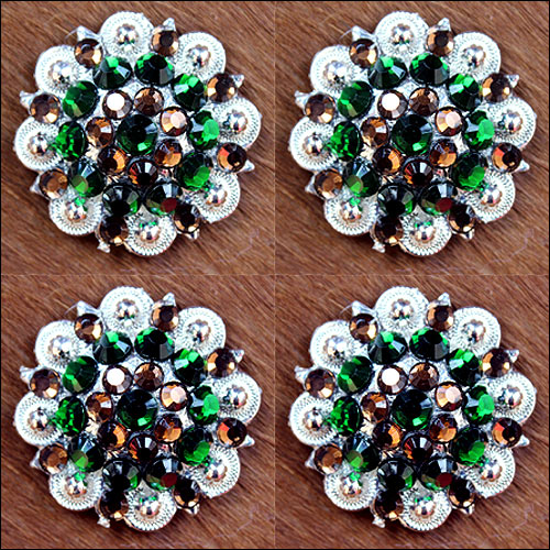 19HS 1.25 In Hilason Horse Saddle Tack Western Conchos Berry Glass Rhinestone - Picture 118 of 289