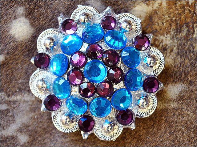 19HS 1.25 In Hilason Horse Saddle Tack Western Conchos Berry Glass Rhinestone - Picture 144 of 289