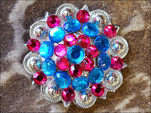 19HS 1.25 In Hilason Horse Saddle Tack Western Conchos Berry Glass Rhinestone - Picture 158 of 289
