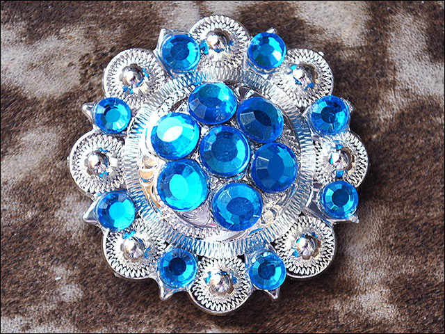 19HS 1.25 In Hilason Horse Saddle Tack Western Conchos Berry Glass Rhinestone - Picture 130 of 289