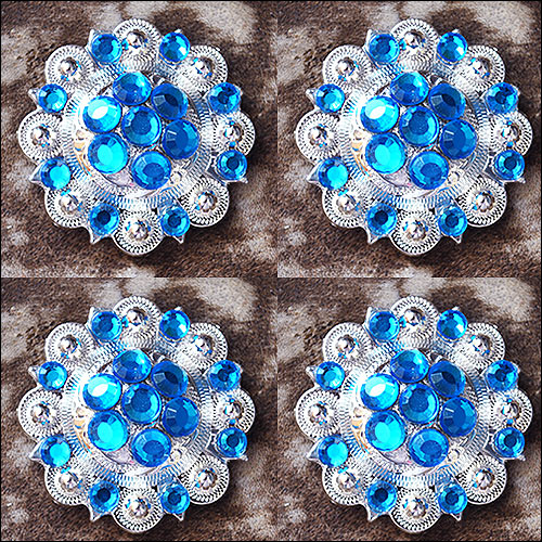 19HS 1.25 In Hilason Horse Saddle Tack Western Conchos Berry Glass Rhinestone - Picture 132 of 289
