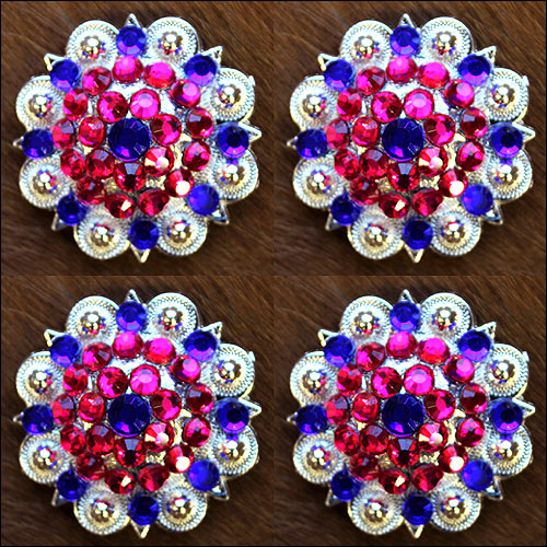 19HS 1.25 In Hilason Horse Saddle Tack Western Conchos Berry Glass Rhinestone - Picture 92 of 289
