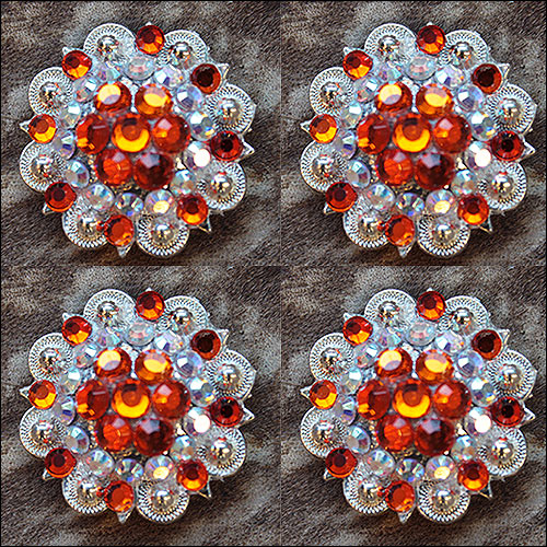 19HS 1.25 In Hilason Horse Saddle Tack Western Conchos Berry Glass Rhinestone - Picture 220 of 289