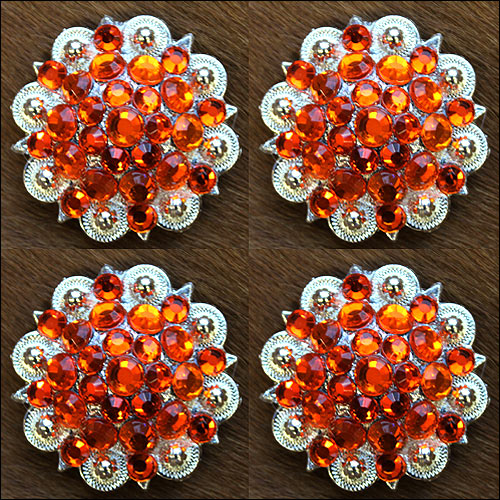 19HS 1.25 In Hilason Horse Saddle Tack Western Conchos Berry Glass Rhinestone - Picture 187 of 289