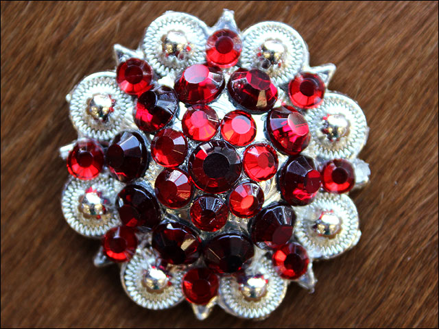 19HS 1.25 In Hilason Horse Saddle Tack Western Conchos Berry Glass Rhinestone - Picture 197 of 289