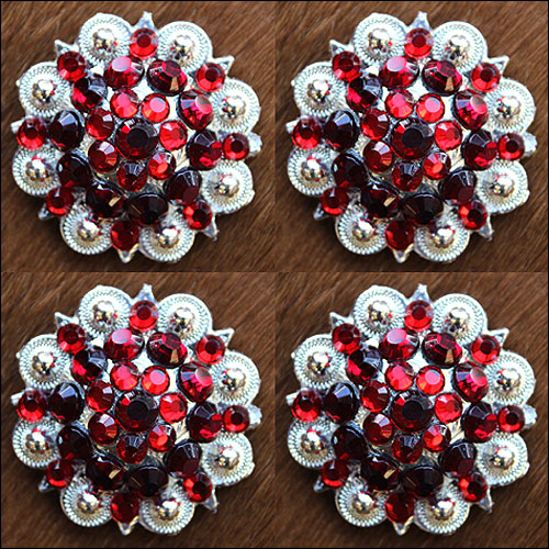 19HS 1.25 In Hilason Horse Saddle Tack Western Conchos Berry Glass Rhinestone - Picture 199 of 289