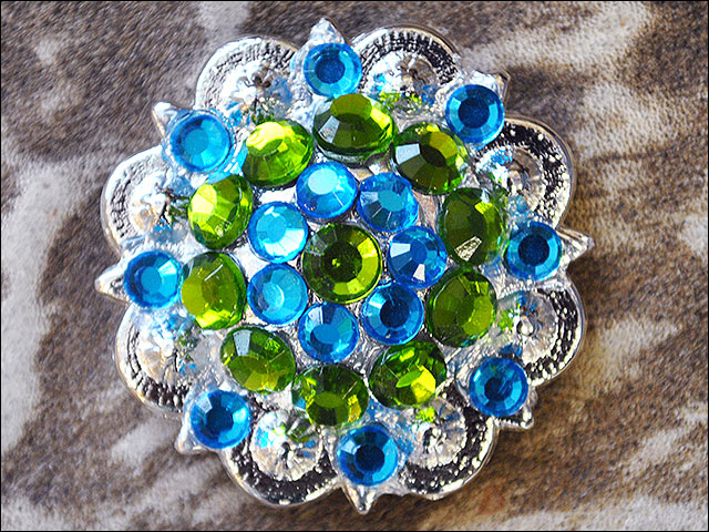 Peridot Green Capri Blue Crystal Berry Tack Saddle Hilason U--036 Een nieuwe klassieker