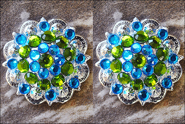 Peridot Green Capri Blue Crystal Berry Tack Saddle Hilason U--036 Een nieuwe klassieker