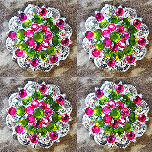 19HS 1.25 In Hilason Horse Saddle Tack Western Conchos Berry Glass Rhinestone - Picture 255 of 289
