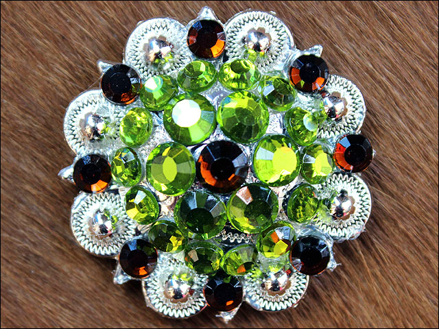 19HS 1.25 In Hilason Horse Saddle Tack Western Conchos Berry Glass Rhinestone - Picture 225 of 289