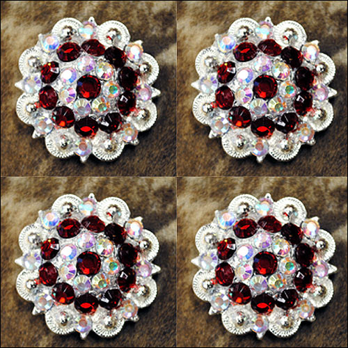 19HS 1.25 In Hilason Horse Saddle Tack Western Conchos Berry Glass Rhinestone - Picture 262 of 289