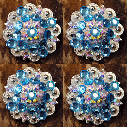 19HS 1.25 In Hilason Horse Saddle Tack Western Conchos Berry Glass Rhinestone - Picture 288 of 289