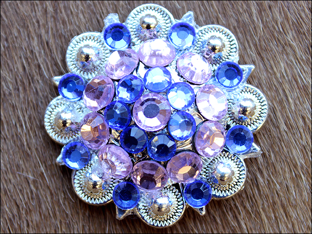 19HS 1.25 In Hilason Horse Saddle Tack Western Conchos Berry Glass Rhinestone - Picture 272 of 289