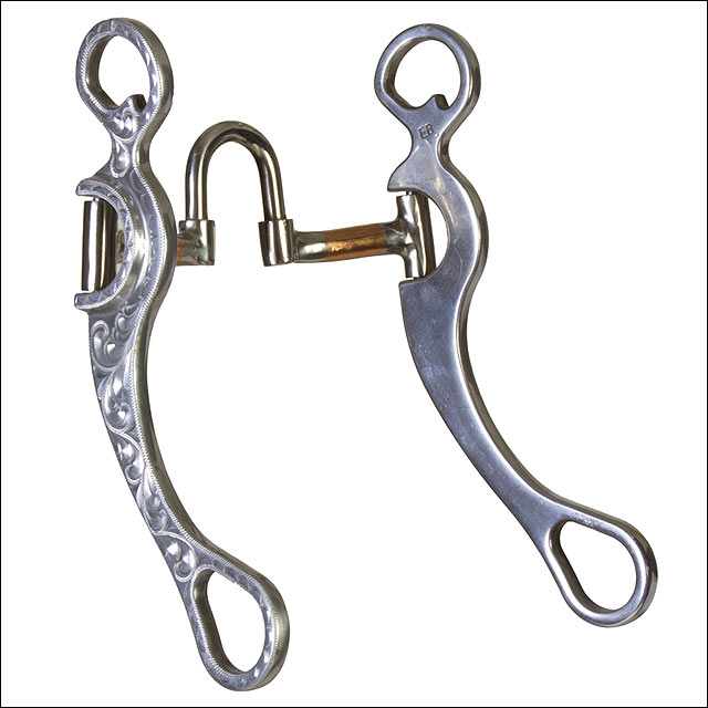 Hilason Alminium Engraved Horse Curb Bit 5" Mouth Correction Copper