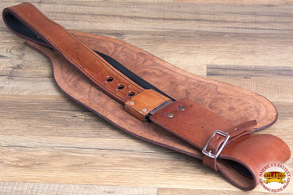 Replacement Saddle Fenders Hilason Leather Adult Mahogany W// Hobble Strap U-204M