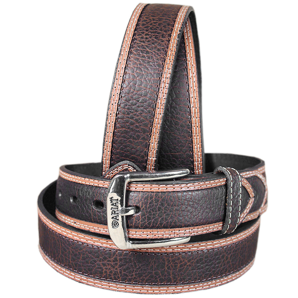 ARIAT 32-46 inches Western Men DEISEL Brown Rowdy Leather Belt