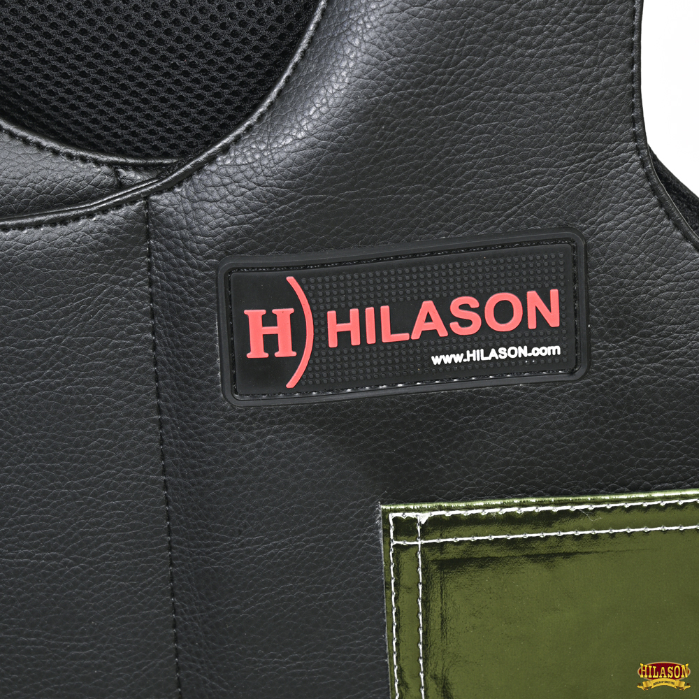 67HS Hilason Kinder Junior Jugend Bull Riding Pro Rodeo Leder Schutzweste - Bild 44 von 97