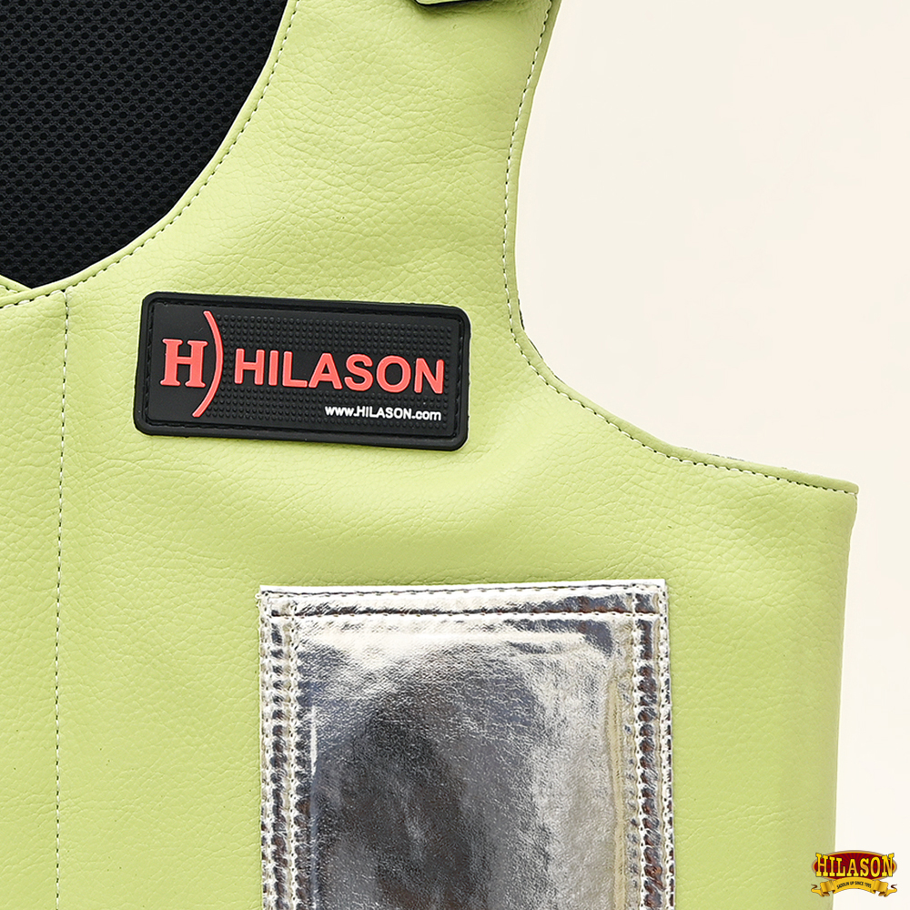 67HS Hilason Kinder Junior Jugend Bull Riding Pro Rodeo Leder Schutzweste - Bild 81 von 97