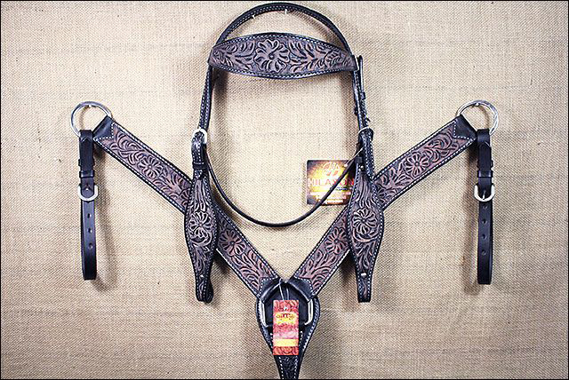 BH HILASON Western Horse Headstall Breast Collar Set Tack Genuine American - Picture 180 of 247