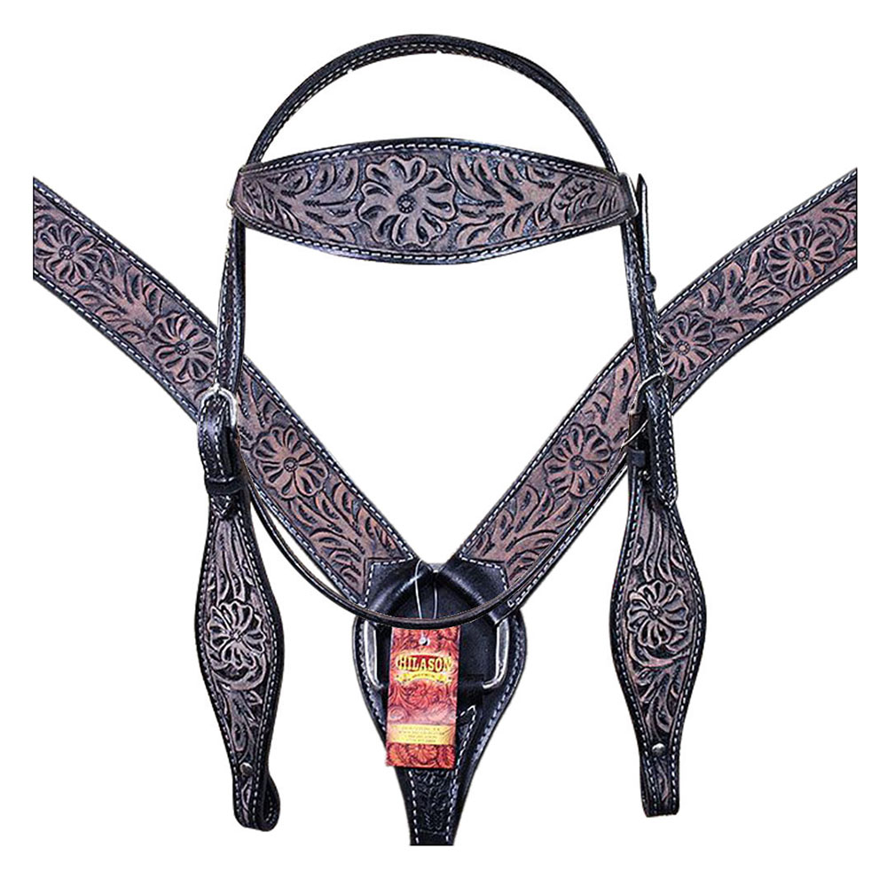 BH HILASON Western Horse Headstall Breast Collar Set Tack Genuine American - Picture 179 of 247