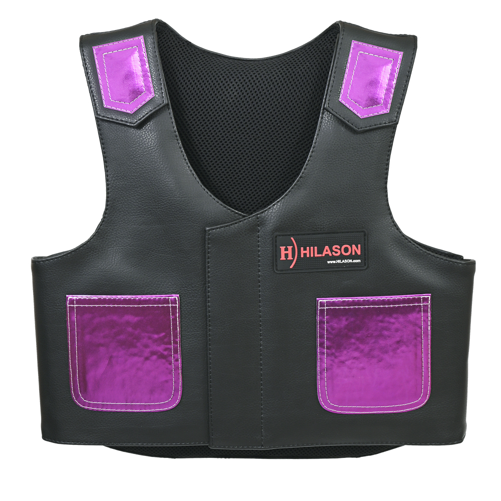 67HS Hilason Kinder Junior Jugend Bull Riding Pro Rodeo Leder Schutzweste - Bild 17 von 97