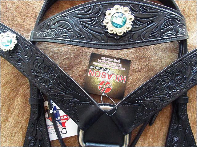 BH HILASON Western Horse Headstall Breast Collar Set Tack Genuine American - Picture 141 of 247