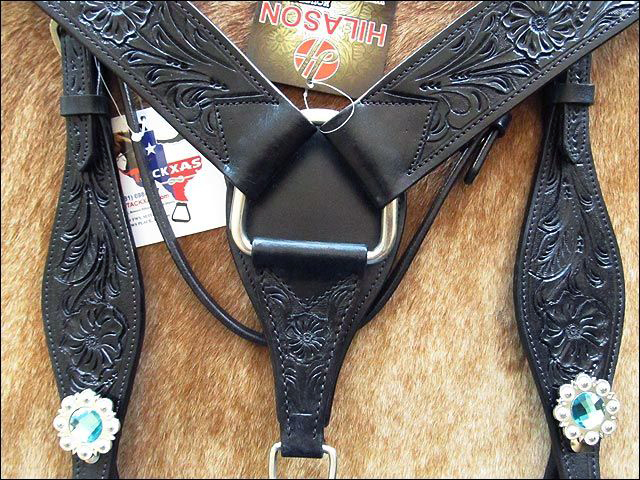 BH HILASON Western Horse Headstall Breast Collar Set Tack Genuine American - Picture 142 of 247