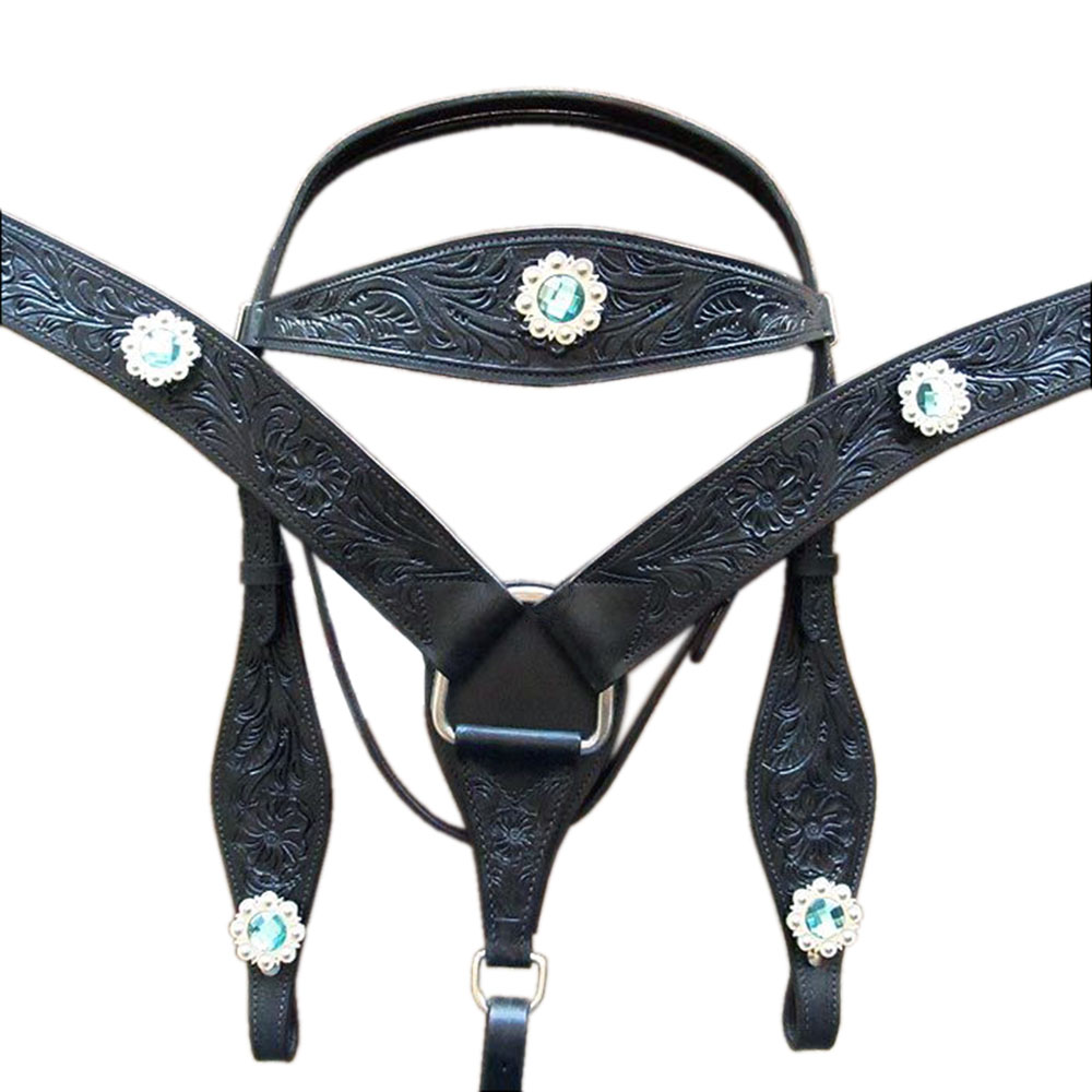 BH HILASON Western Horse Headstall Breast Collar Set Tack Genuine American - Picture 139 of 247