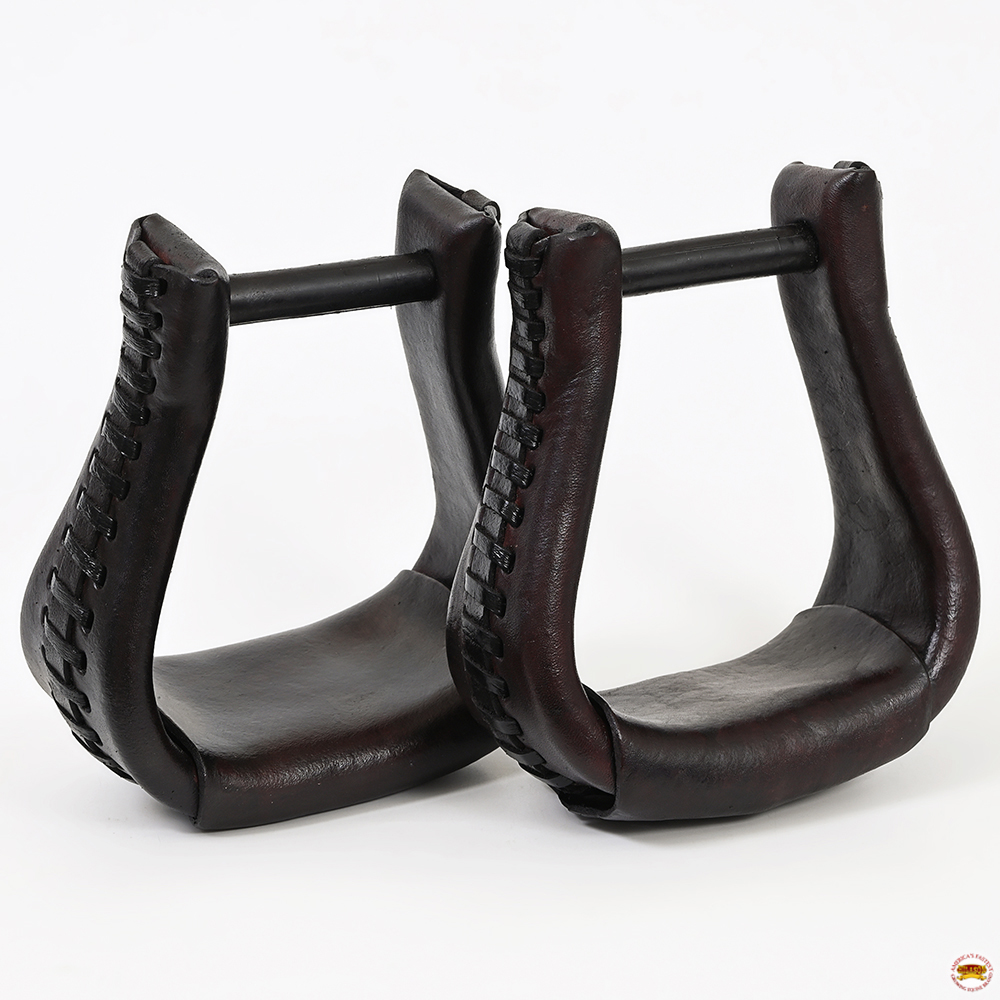 C-T103 Hilason Western Saddle Bell Oil Leather Horse Saddle Stirrups Neck 3 In
