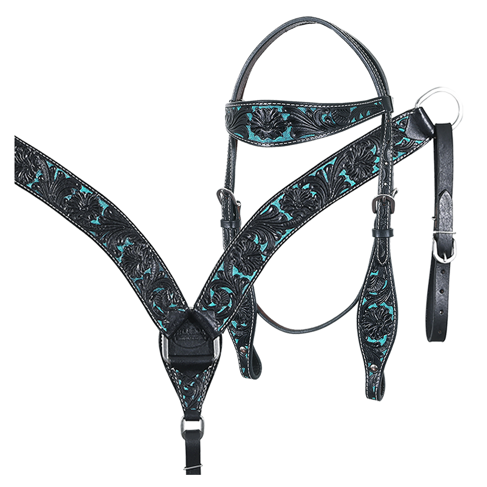 BH HILASON Western Horse Headstall Breast Collar Set Tack Genuine American - Picture 147 of 247