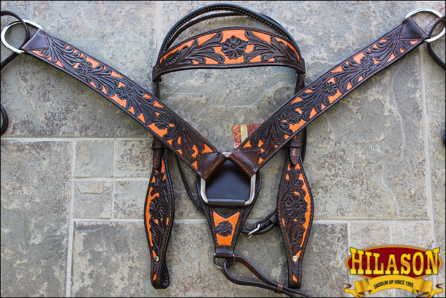 BH HILASON Western Horse Headstall Breast Collar Set Tack Genuine American - Picture 164 of 247